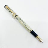 Parker Duofold International (Standard Size) Pearl & Black Fountain Pen  - Medium 18kt Gold Nib