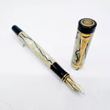 Parker Duofold International (Standard Size) Pearl & Black Fountain Pen  - Medium 18kt Gold Nib