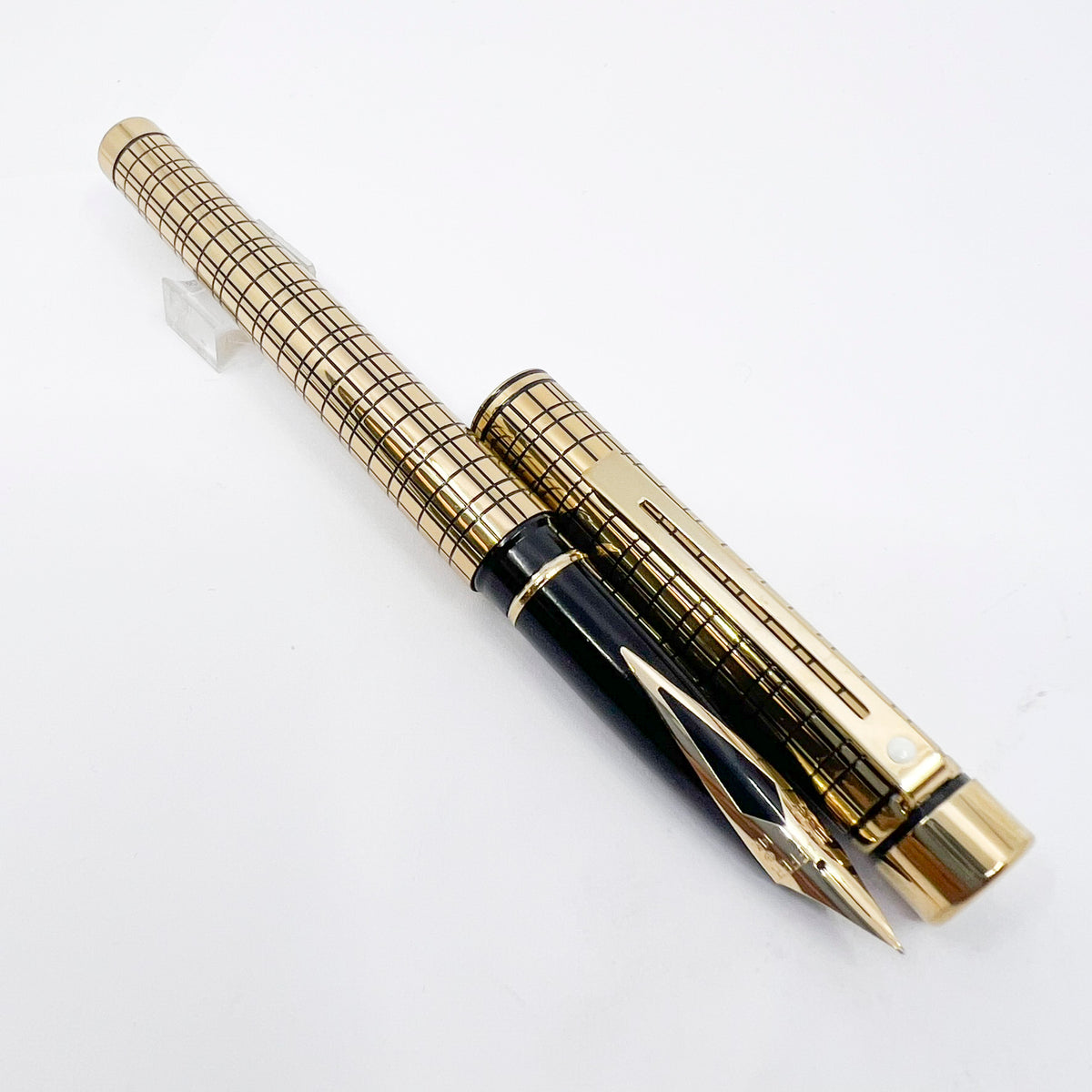Sheaffer Full-Size Targa Gold-Plated Medici Fountain Pen - Fine 14kt Gold Nib