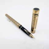 Sheaffer Full-Size Targa Gold-Plated Medici Fountain Pen - Fine 14kt Gold Nib