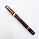 Parker Duofold International Maroon Marble Fountain Pen (Circa 1990) - Medium 18kt Gold Nib