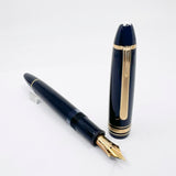 Montblanc #146 LeGrand Meisterstuck Black Resin Fountain Pen - Flexible Extra-Fine 14kt Gold Nib
