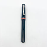 Visconti Glossy Black Resin Midnight Voyager Fountain  Pen - Two Rings of Coral Celluloid - Broad 18kt Gold Nib