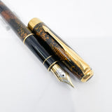 Parker Sonnet Chinese Laque Vision Fonce/Dark Brown & Gold Flecks Fountain Pen - Fine 18kt Gold Nib
