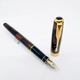 Parker Sonnet Chinese Laque Vision Fonce/Dark Brown & Gold Flecks Fountain Pen - Fine 18kt Gold Nib