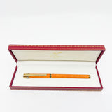 Cartier  Marbled Orange Must de Cartier Fountain Pen - Fine 18kt Gold Nib - RARE & SOUGHT AFTER!