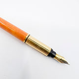 Cartier  Marbled Orange Must de Cartier Fountain Pen - Fine 18kt Gold Nib - RARE & SOUGHT AFTER!