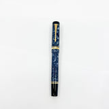 Parker Centennial (Largest Size) Duofold Blue Marble Fountain Pen - Early #31 Fine 14kt Gold Nib - Circa 1988