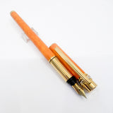 Cartier  Marbled Orange Must de Cartier Fountain Pen - Fine 18kt Gold Nib - RARE & SOUGHT AFTER!