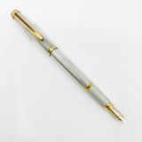 Waterman Gentleman Sterling Silver Barleycorn Pattern Fountain Pen - Extra Fine 18kt Gold Nib