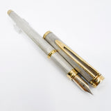 Waterman Gentleman Sterling Silver Barleycorn Pattern Fountain Pen - Extra Fine 18kt Gold Nib