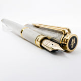 Waterman Gentleman Sterling Silver Barleycorn Pattern Fountain Pen - Extra Fine 18kt Gold Nib