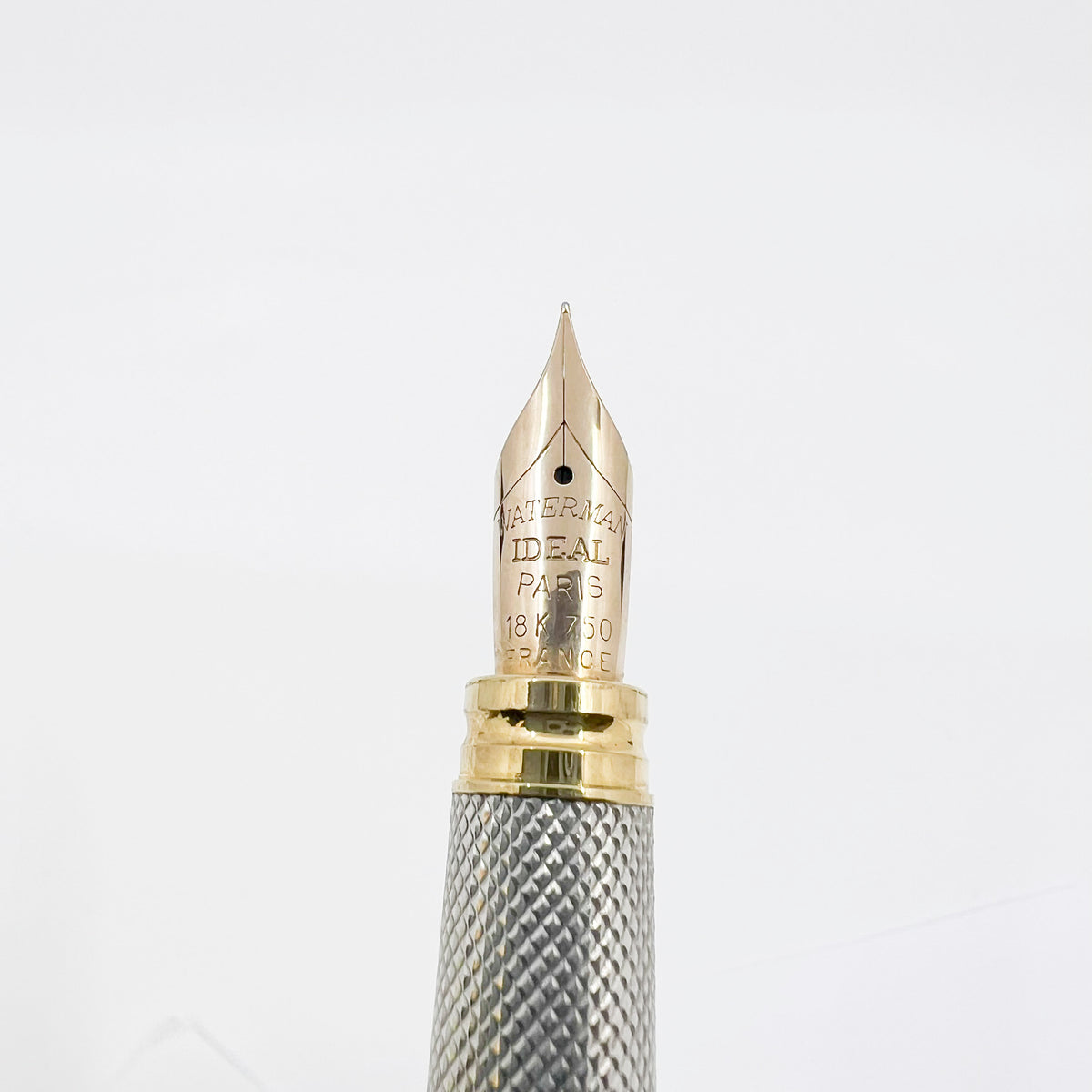 Waterman Gentleman Sterling Silver Barleycorn Pattern Fountain Pen - Extra Fine 18kt Gold Nib