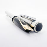 Sheaffer Full-Size Targa Sterling Silver Etched Vertical Stripes Fountain Pen - Medium 14kt Gold Nib