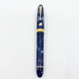 Armando Simoni Club Ogiva Extra Blue La Royale Celluloid Gold trim - Circa 2017 - Medium Magic Flex 14kt Gold Nib