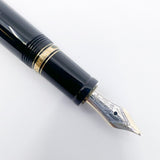 Montblanc Boheme Retractable Black Resin Fountain Pen - Red Stone in Clip - Medium 14kt Gold Nib