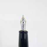 Montblanc Boheme Retractable Black Resin Fountain Pen - Red Stone in Clip - Medium 14kt Gold Nib