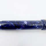 Armando Simoni Club Ogiva Extra Blue La Royale Celluloid Gold trim - Circa 2017 - Medium Magic Flex 14kt Gold Nib