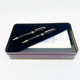 Montblanc Meisterstuck Black Resin Classique MINT Set : #164 Ballpoint Pen & 165 Mechanical Pencil 0.7mm in a Special Vintage Style Gift Box