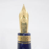Armando Simoni Club Ogiva Extra Blue La Royale Celluloid Gold trim - Circa 2017 - Medium Magic Flex 14kt Gold Nib