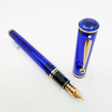 Sheaffer for Levenger Translucent Mediterranean Blue Connaisseur Fountain Pen -  Fine 14kt Gold Nib