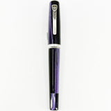 Krone Boulder Purple Haze Celluloid Fountain Pen - Fine 18kt Gold Nib