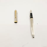 Pilot Namiki Custom Silver Fountain Pen - Barleycorn Design - Broad 18kt Gold Nib