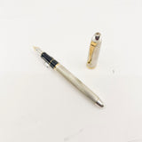 Pilot Namiki Custom Silver Fountain Pen - Barleycorn Design - Broad 18kt Gold Nib