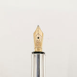 Graf Von Faber Castell Black Resin Guilloche Fountain Pen - Broad 18kt Gold Nib