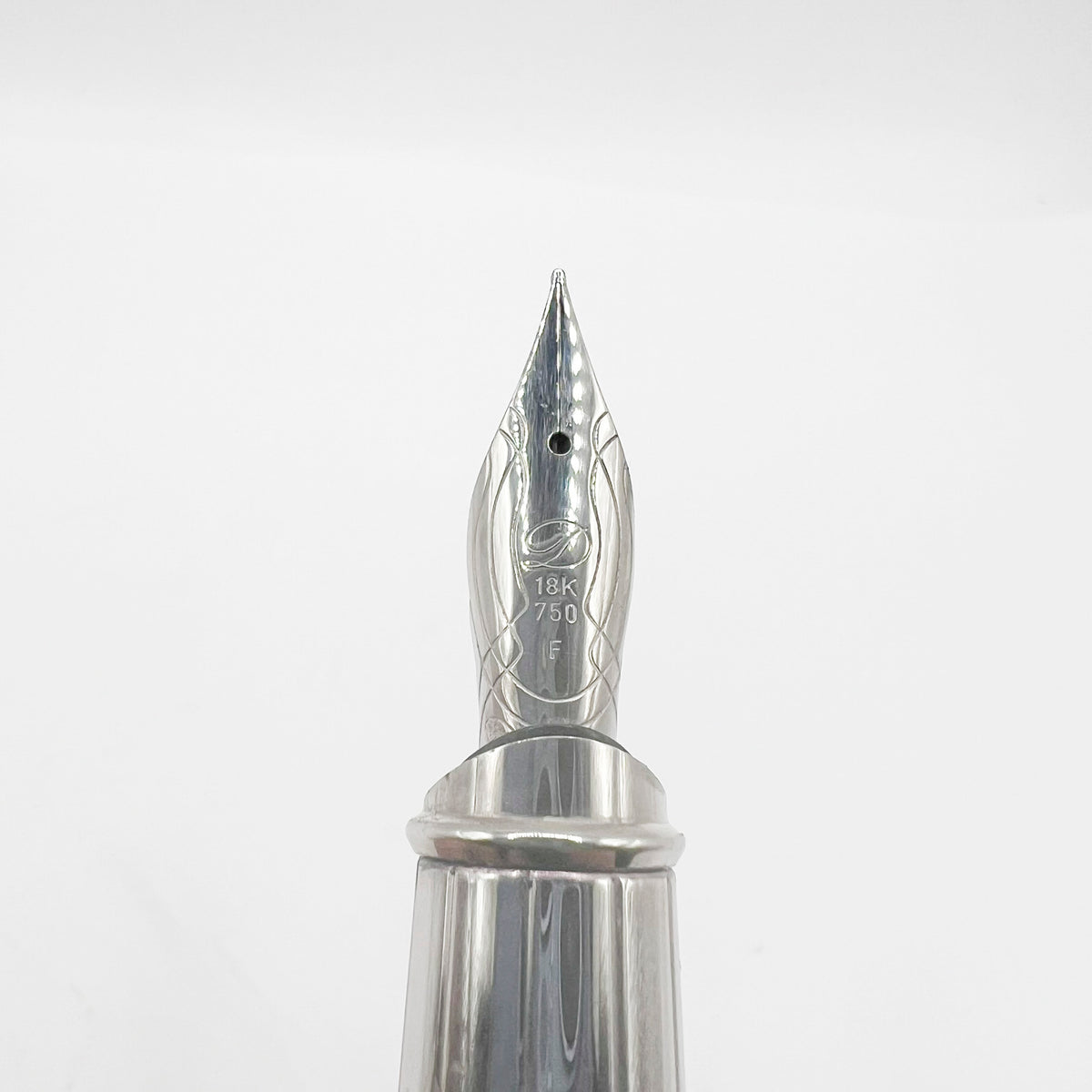 S. T. Dupont Orpheo (Largest Size) Palladium Plated Fountain Pen -  Fine 18kt Gold Nib