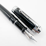 Aurora Black Talentum Fountain Pen - Medium 14 Kt Gold Nib