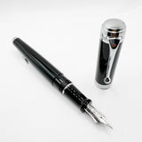 Aurora Black Talentum Fountain Pen - Medium 14 Kt Gold Nib