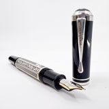 Montblanc Marcel Proust Sterling Silver Writer Series Fountain Pen - Fine 18kt Gold Nib