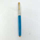 Parker 51 Special Edition Sterling Silver & Vista Blue Fountain Pen - Medium 18kt Gold  Nib
