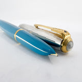 Parker 51 Special Edition Sterling Silver & Vista Blue Fountain Pen - Medium 18kt Gold  Nib