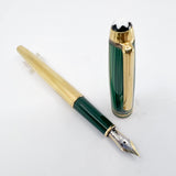 Montblanc Meisterstuck Solitaire  Czar Nikolai Classique 144 Malachite Cap/Vermeil Barrel Fountain Pen