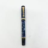 Parker International Duofold Blue Marble Fountain Pen - Broad 18kt Gold Nib
