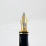 Parker International Duofold Blue Marble Fountain Pen - Broad 18kt Gold Nib