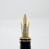 Parker Duofold Centennial (Largest) Marbled Blue Fountain Pen - Double Broad Oblique #91 18kt Gold Nib