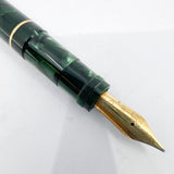 OMAS E.E. Ercolessi Marbled Green Celluloid Limited Edition Fountain Pen - Broad 18kt Gold Nib
