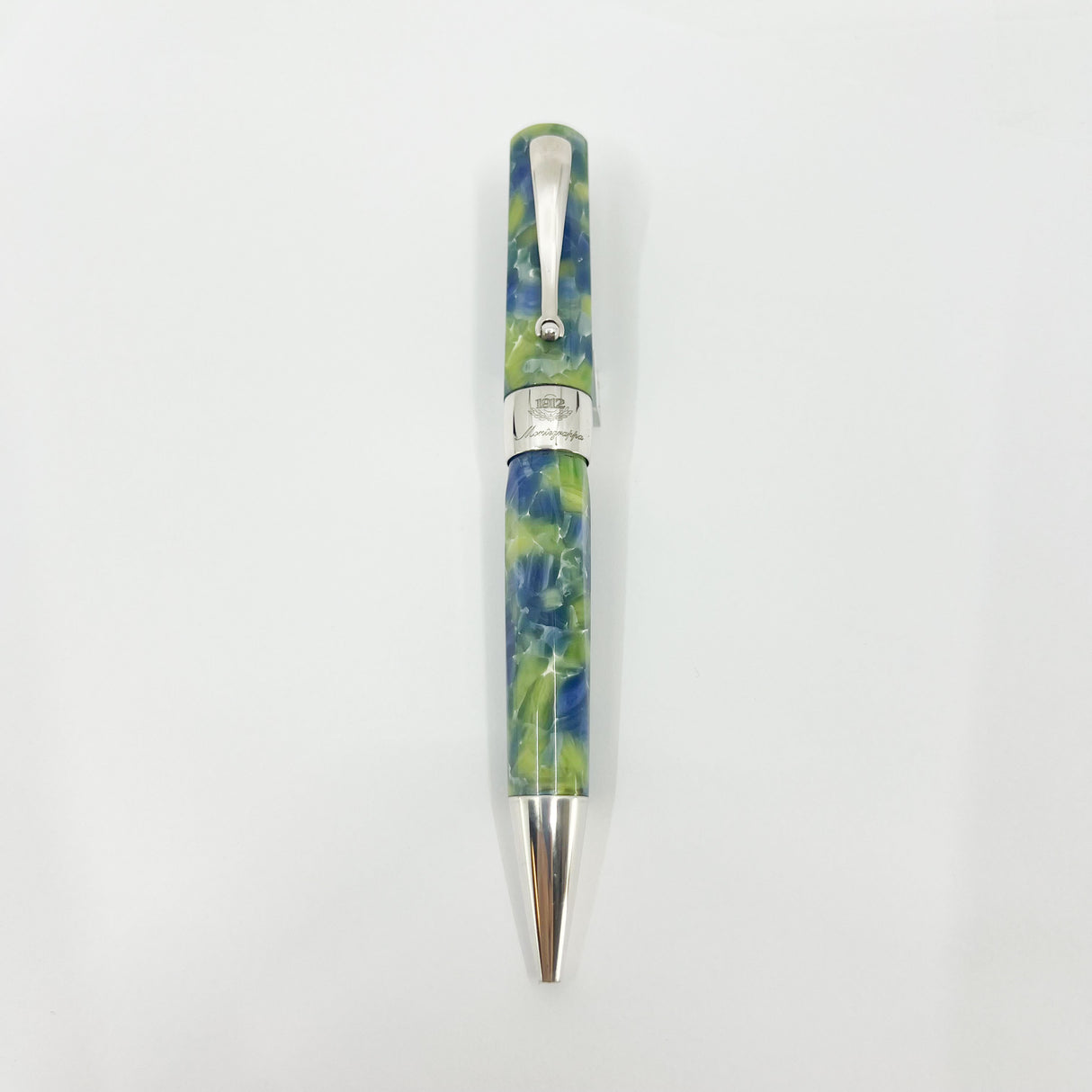 Montegrappa Harmony Solo Lustrous Blue/Green Resin & Sterling Silver Octagonal Ballpoint Pen