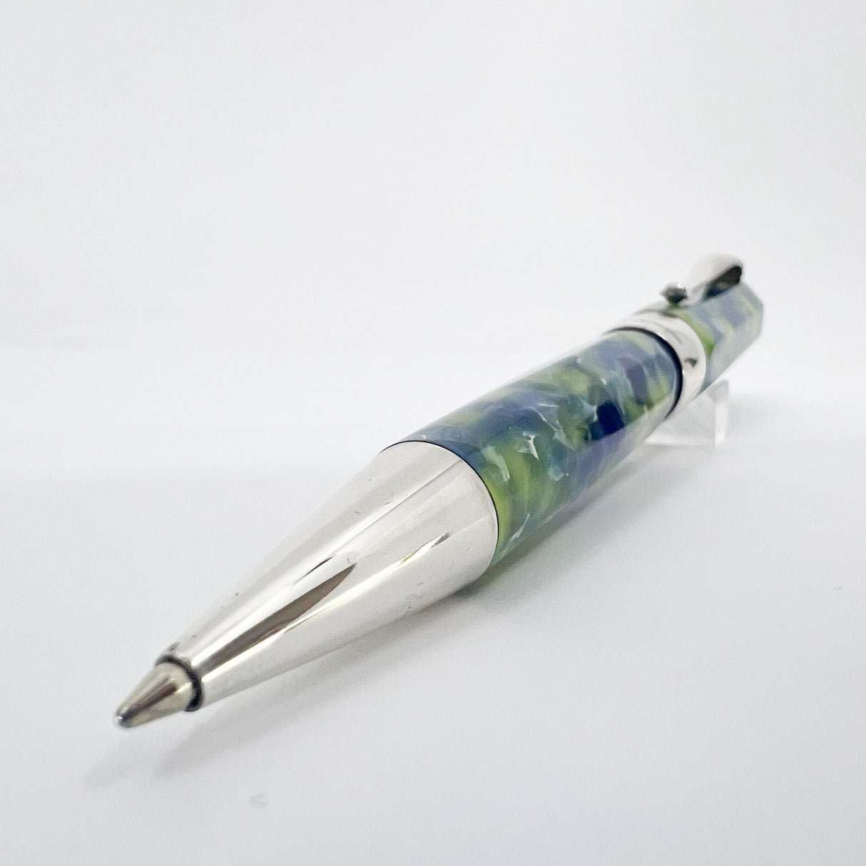 Montegrappa Harmony Solo Lustrous Blue/Green Resin & Sterling Silver Octagonal Ballpoint Pen