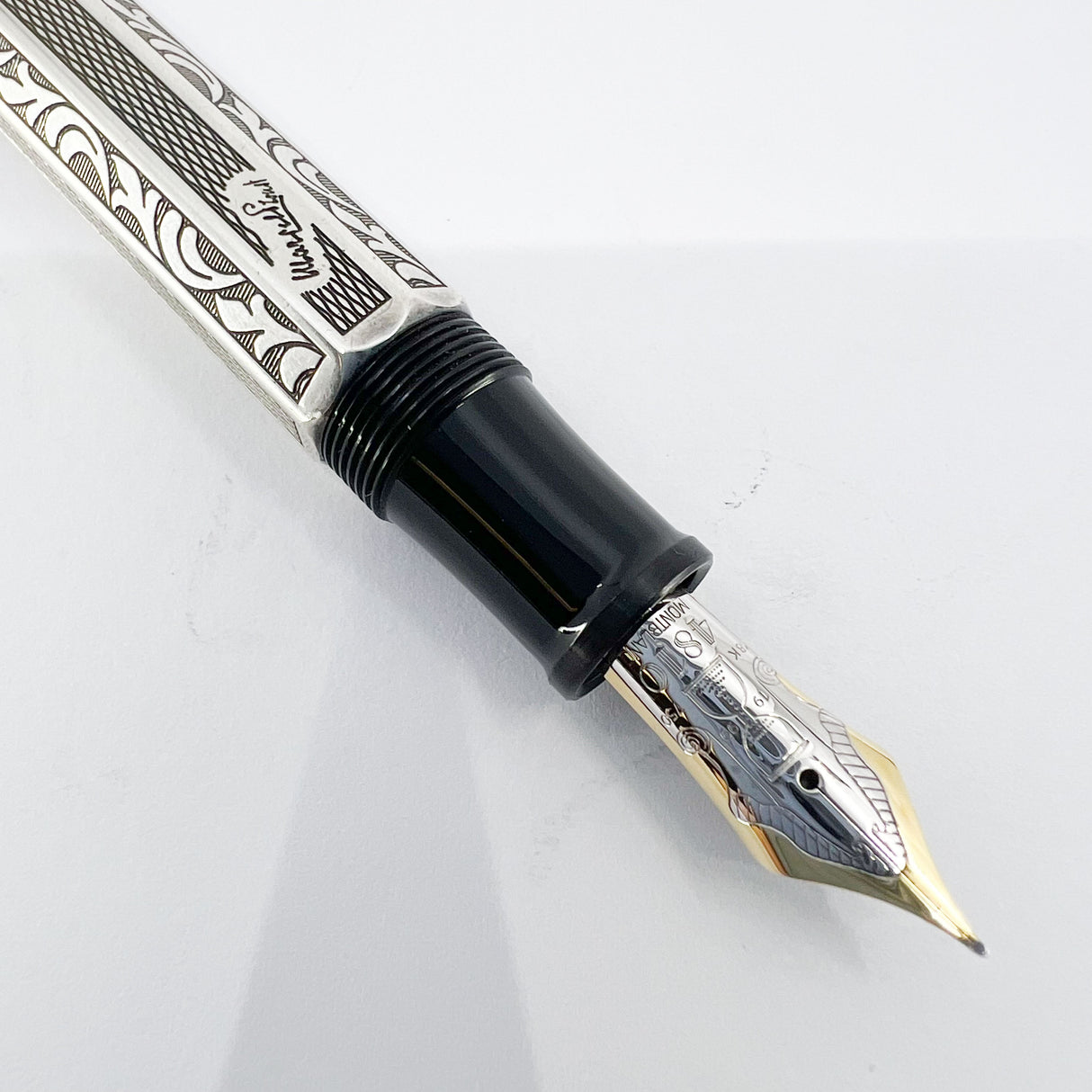 Montblanc Marcel Proust Writer Series Sterling Silver Fountain Pen - Fine 18kt Gold Nib