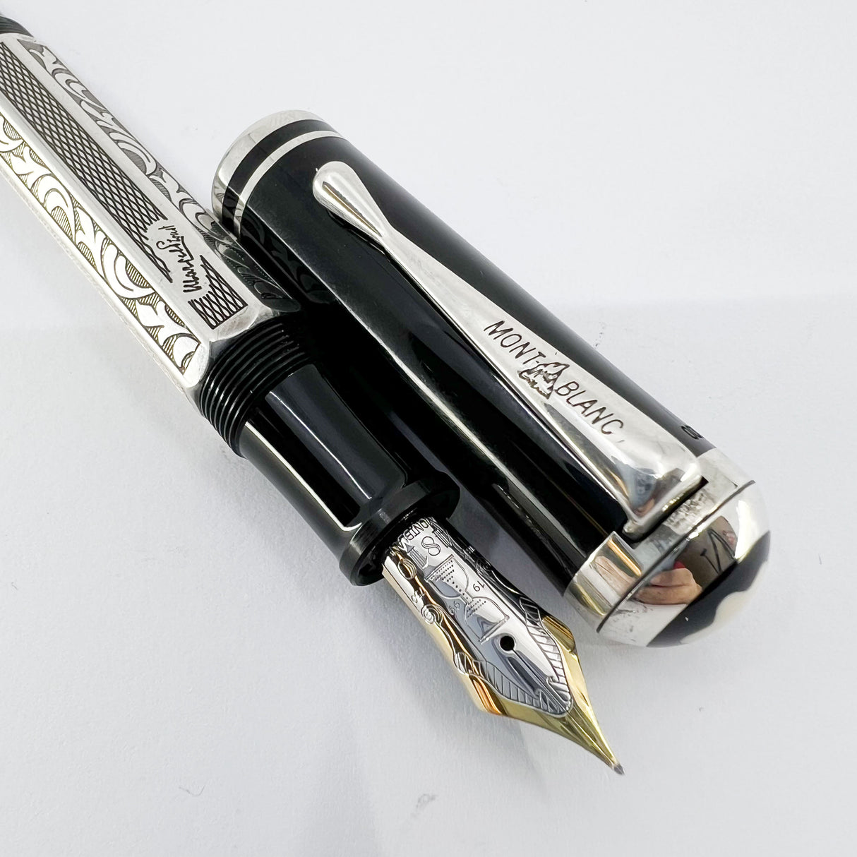 Montblanc Marcel Proust Writer Series Sterling Silver Fountain Pen - Fine 18kt Gold Nib