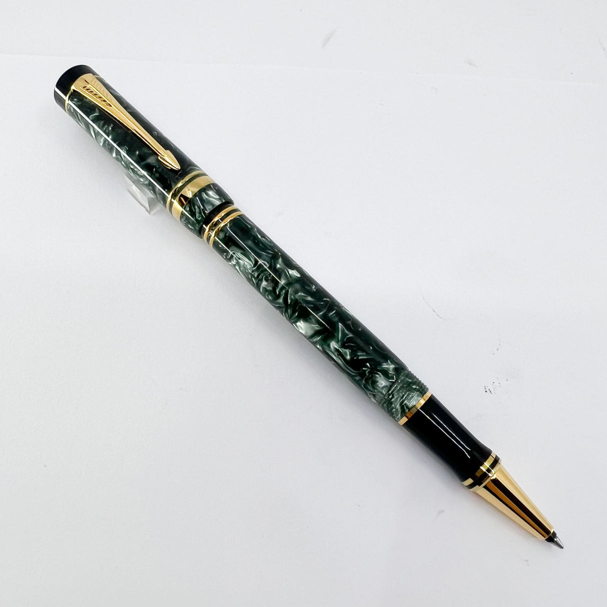 Parker Duofold Marbled Green Rollerball (Circa 1990)