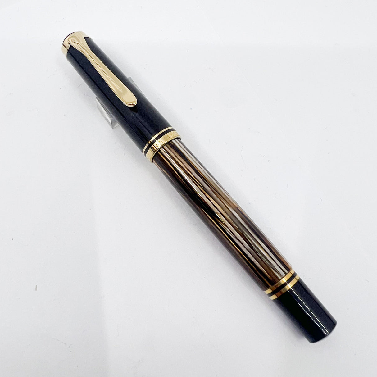 Pelikan M400 Tortoise Brown Fountain Pen -  Medium Oblique 14kt Gold Nib