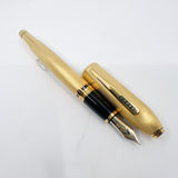 Cross Peerless 125 Gold-Plated Barleycorn Fountain Pen - Broad 18kt Gold Nib(Writes Medium)