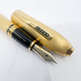 Cross Peerless 125 Gold-Plated Barleycorn Fountain Pen - Broad 18kt Gold Nib(Writes Medium)