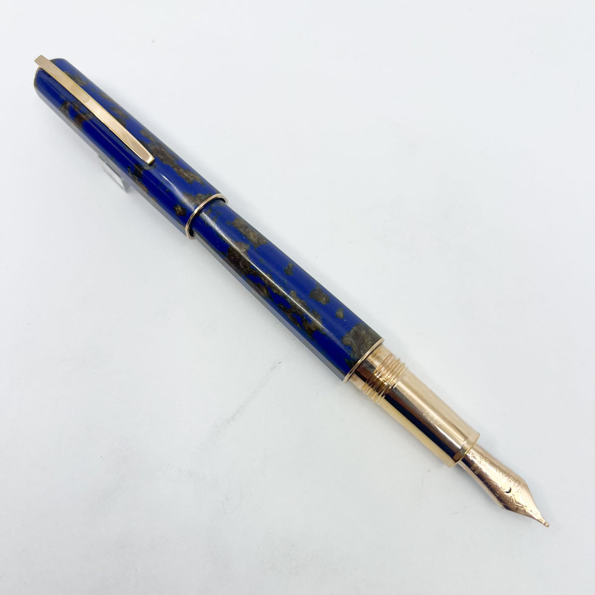 Visconti "Caesar's Firenze" Blue & Gold "Titanic" Celluloid Limited Edition Fountain Pen -  Flexible Medium 18kt Gold Nib