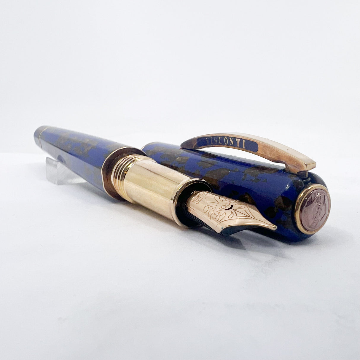 Visconti "Caesar's Firenze" Blue & Gold "Titanic" Celluloid Limited Edition Fountain Pen -  Flexible Medium 18kt Gold Nib